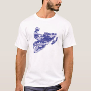 Camouflage Blue Sled auf Schwarzweißkopie T-Shirt