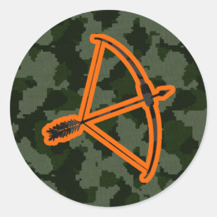 Camouflage-Bogenschießen Runder Aufkleber