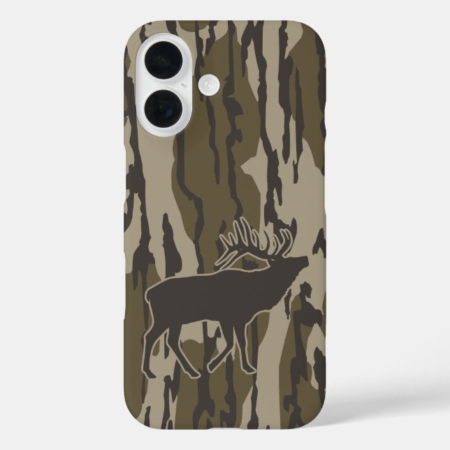 Camouflage Bottomland JagdElch iPhone 16 Hülle (Rückseite)