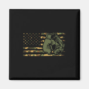 Camouflage Boxing - US-Flagge für Boxer - amerikan Magnet