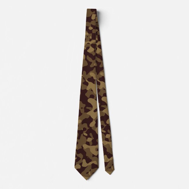 Camouflage Brown und Beige Krawatte (Vorderseite)