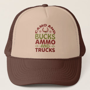 Camouflage Bucks Ammo Trucks witzige Zitat Jagd Hu Truckerkappe