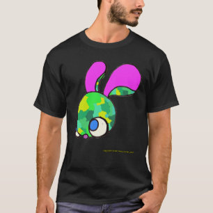Camouflage Bunny auf Schwarz T-Shirt