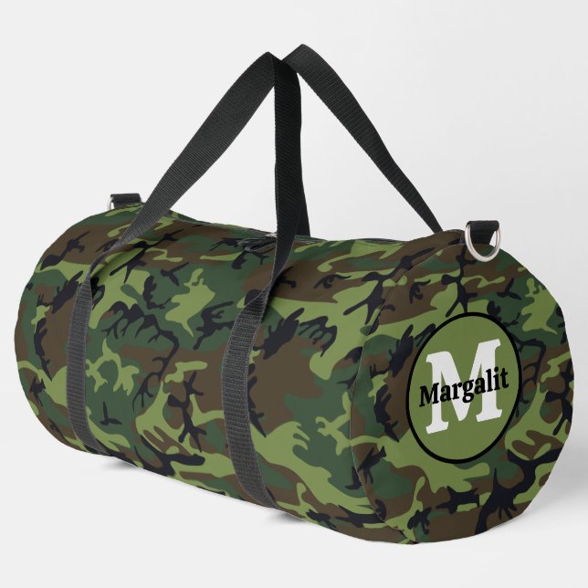 Camouflage Camouflage Army Monogram Large Duffel B Duffle Bag (Linke Ecke)