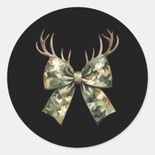 Camouflage Camouflage Coquette Bow Jagd Hirschjäge Runder Aufkleber