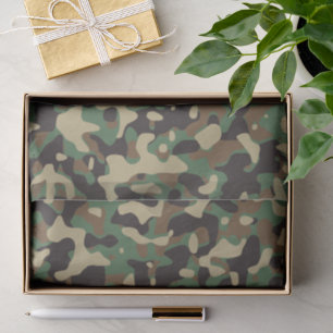Camouflage Camouflage Green Brown Beige Heer Milit Seidenpapier