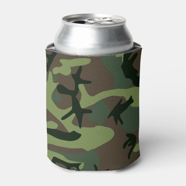 Camouflage Camouflage Grünbraunes Muster Dosenkühler (Kanne Vorderseite)