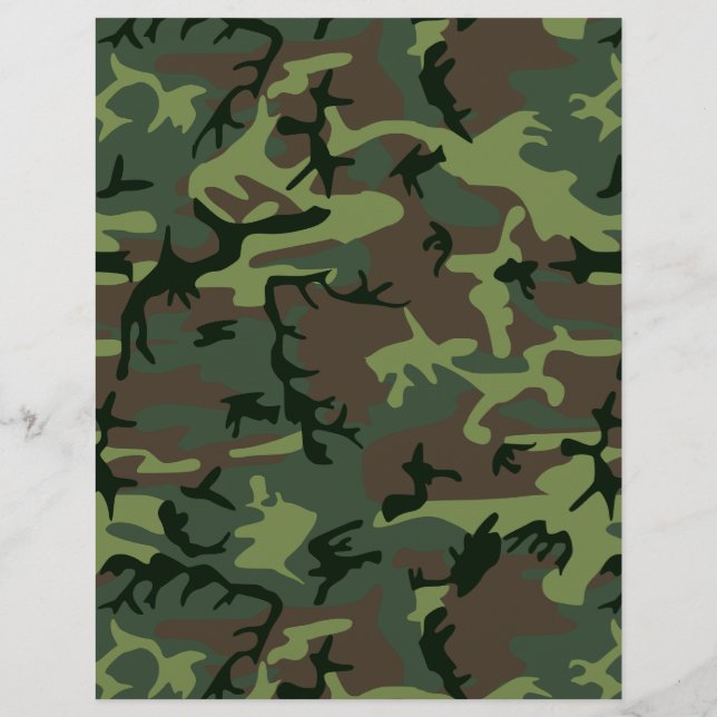 Camouflage Camouflage Grünbraunes Muster Flyer (Hinten)
