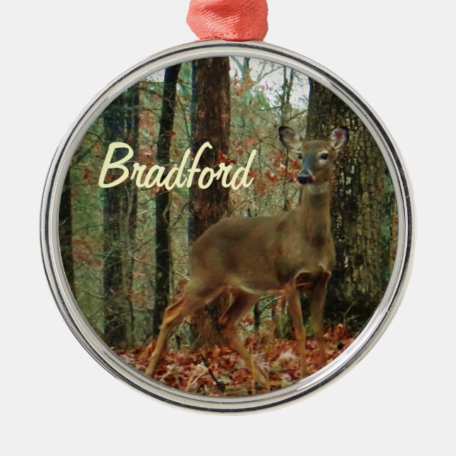 Camouflage, Camouflage Hirsche personalisiert Ornament Aus Metall (Vorne)