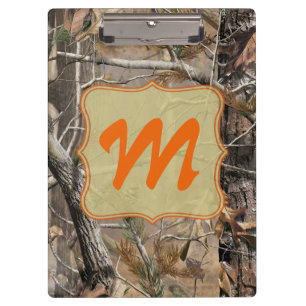 Camouflage Camouflage Huntin Monogramm Initial-Cli Klemmbrett