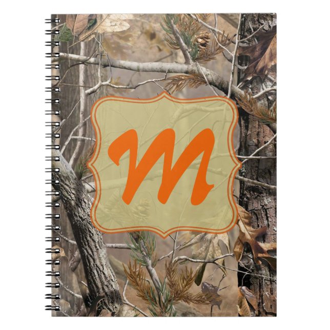 Camouflage Camouflage Hunting Monogram, erstes Not Notizblock (Vorderseite)