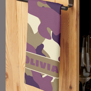 Camouflage Camouflage lila grüne Küchendekoration  Geschirrtuch