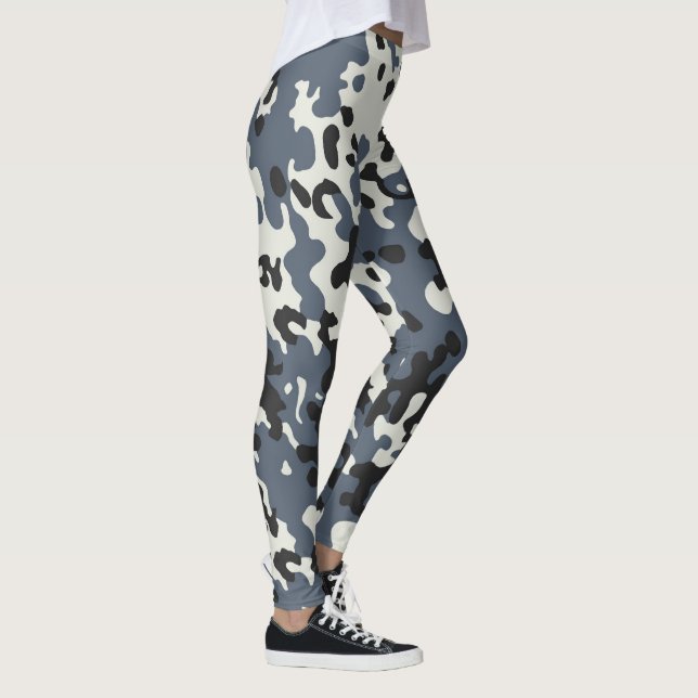 Camouflage Camouflage Polizei Grau Schwarz-weiß Leggings (Rechts)