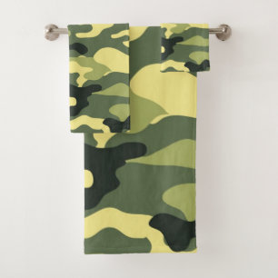 Camouflage Camping Jagd auf Green Camouflage Badhandtuch Set