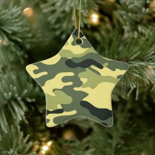 Camouflage Camping Jagd auf Green Camouflage Keramik Ornament