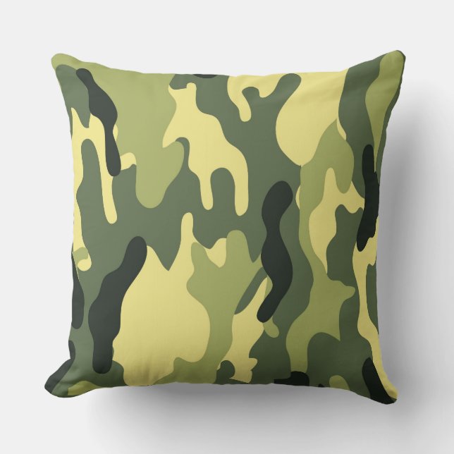Camouflage Camping Jagd auf Green Camouflage Kissen (Vorderseite)