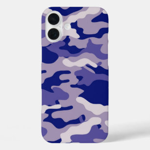 Camouflage Camping Jagd Blue Camouflage iPhone 16 Plus Hülle