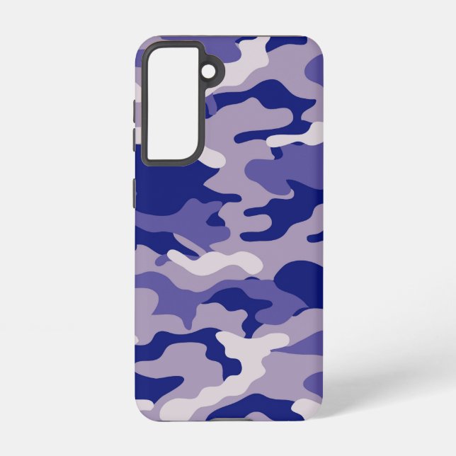 Camouflage Camping Jagd Blue Camouflage Samsung Galaxy Hülle (Rückseite)