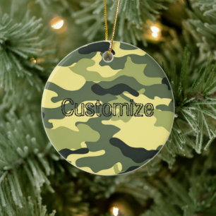 Camouflage Camping Jagd Green Camouflage anpassen Keramik Ornament