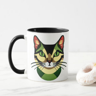 Camouflage Cat Portrait Tasse