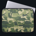 Camouflage Cats Pattern Army Green Kitats Camoufla Laptopschutzhülle<br><div class="desc">Army grünes Tarnmuster mit niedlichen,  lustigen und coolen Katzen und Kätzchen. Dieses Notebook mit grüner Camouflage ist perfekt für kleine Liebhaber.</div>