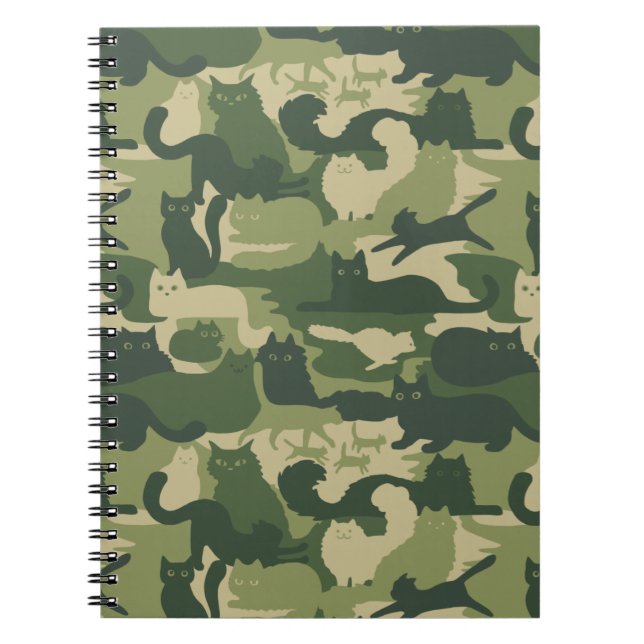 Camouflage Cats Pattern Army Green Kitats Camoufla Notizblock (Vorderseite)