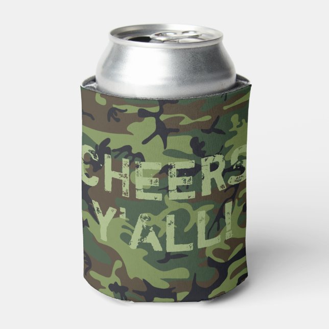 Camouflage Cheers Y'All Dosenkühler (Kanne Vorderseite)