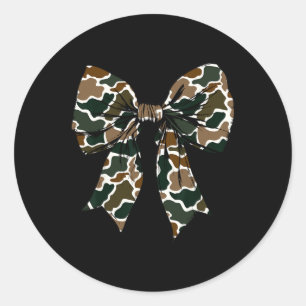 Camouflage Coquette Bow Duck Hunt Duck Jagd Frauen Runder Aufkleber