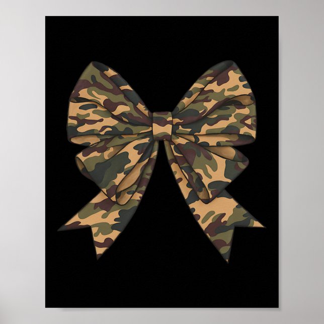 Camouflage Coquette Bow Duck Jagd Mädchen Kinder F Poster (Vorne)