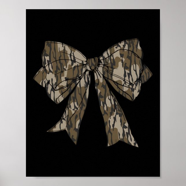 Camouflage Coquette Bow Duck Jagd Mädchen Kinder F Poster (Vorne)