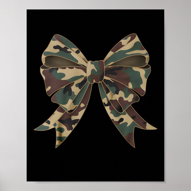 Camouflage Coquette Bow Duck Jagd Mädchen Kinder F Poster (Vorne)