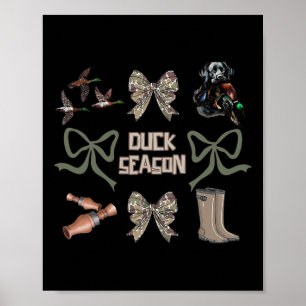 Camouflage Coquette Bow Duck Season Duck Jagd Frau Poster
