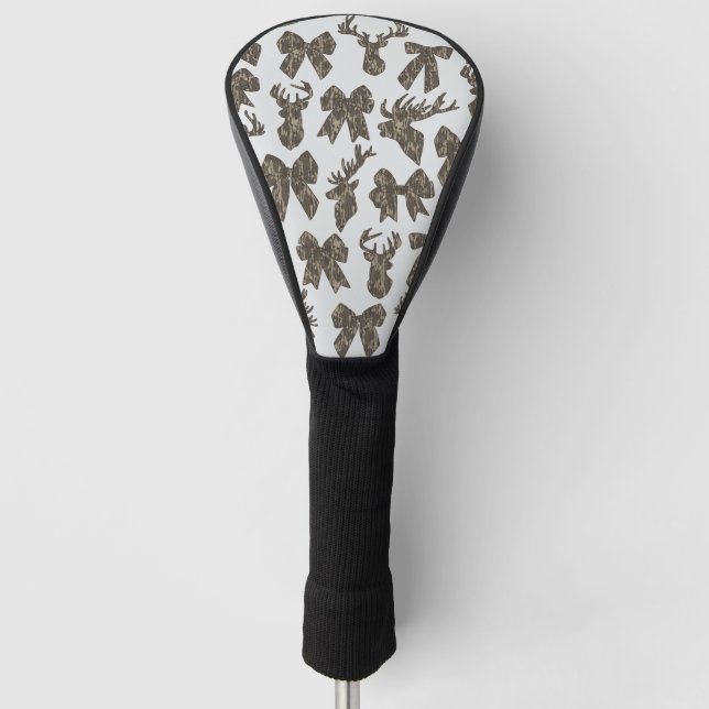 Camouflage Coquette Bow Hirsche Jagd Frauen Golf Headcover (Vorderseite)