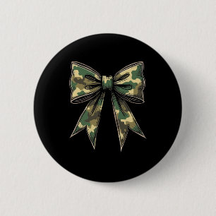 Camouflage Coquette Bow Hunt Duck Jagd Camouflage  Button