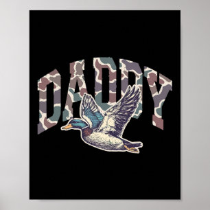 Camouflage Daddy Junting Vater Mallard Duck Funny  Poster