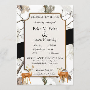 Camouflage de cerfs d'hiver Faire-part de mariage 