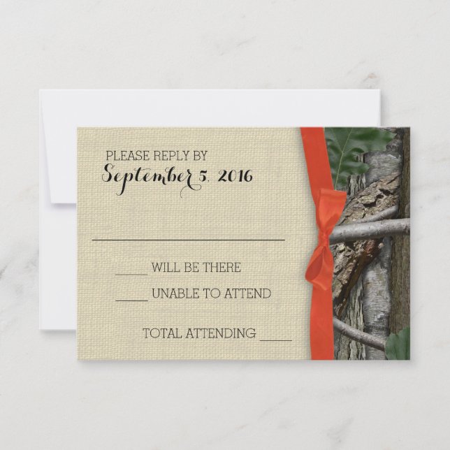 Camouflage de l'arbre et réponse de la cale orange (Devant)