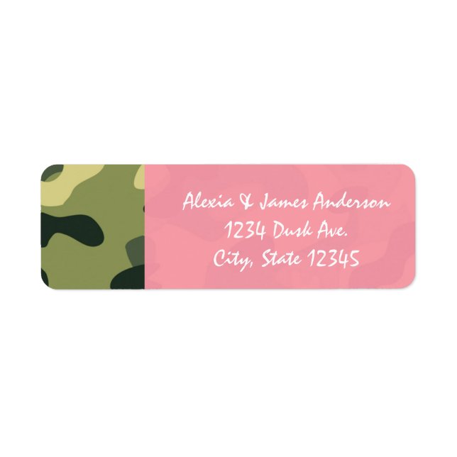 Camouflage de l'armée rose et verte Étiquettes de  (Devant)