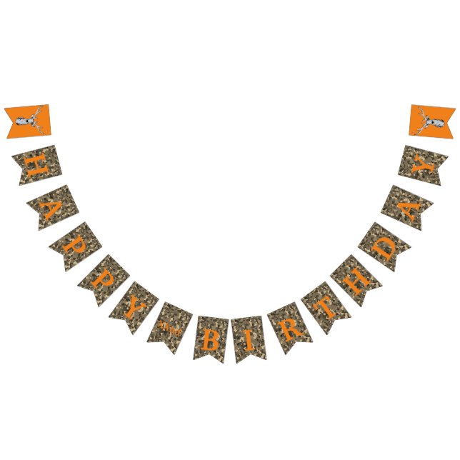 Camouflage Deer Junting Buck Men's Birthday Banner (Alle)