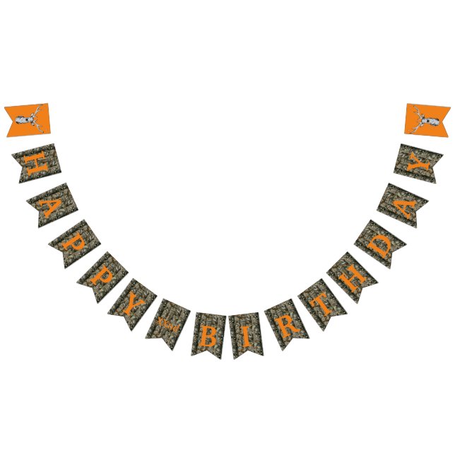 Camouflage Deer Junting Buck Men's Birthday Banner (Alle)