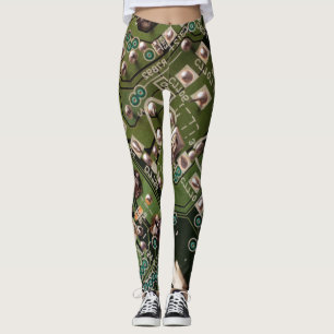 Camouflage der Army Green Circuit Board Leggings