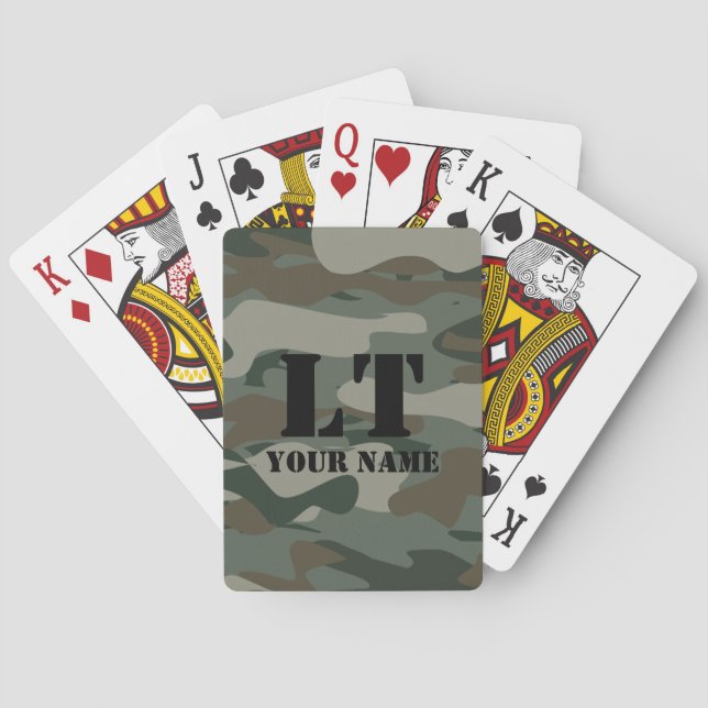 Camouflage der grünen Armee Tarnung individuelle N Spielkarten (Rückseite)