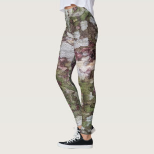 Camouflage der grünen und braunen Tarnrinde Leggings