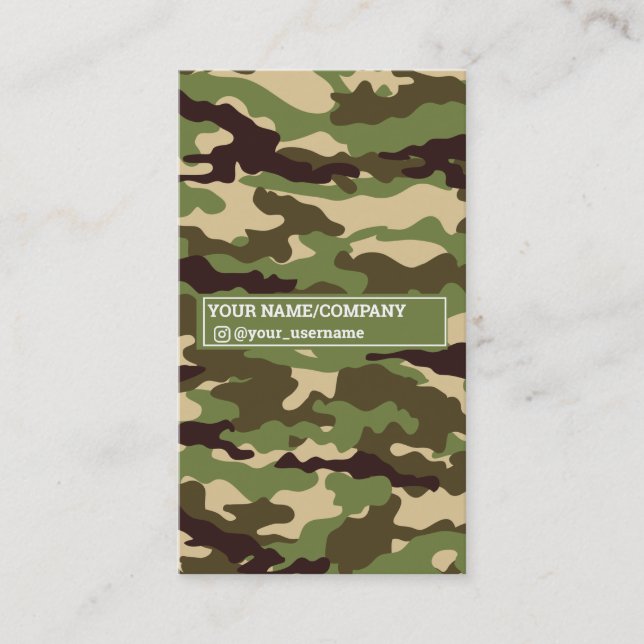 Camouflage der Militärarmee Visitenkarte (Vorderseite)