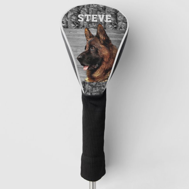 Camouflage Deutscher Schäferhund Golf Headcover (Vorderseite)