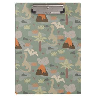 Camouflage Dinosaur and Volcanoes Klemmbrett