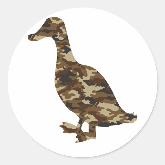 Camouflage Duck Silhouette Runder Aufkleber (Vorderseite)