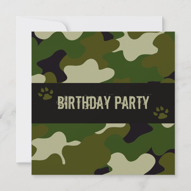 Camouflage Einladung (Vorderseite)