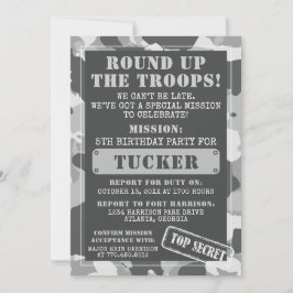 Camouflage Einladung zur Geburtstagspartei, Armee,