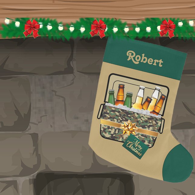 Camouflage Eis Brust mit Biere Frohe Weihnachten C Großer Weihnachtsstrumpf (Von Creator hochgeladen)